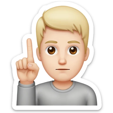 Straight face with middle finger  sticker