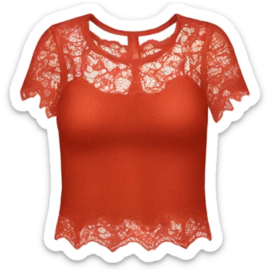 Red lace top  sticker