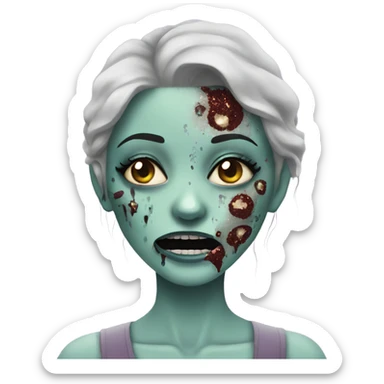 woman zombie with glitter  sticker