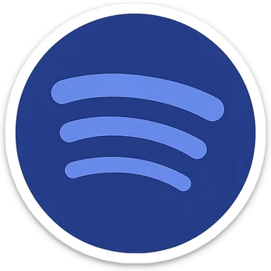 Spotify logo, very simple flat color clip art style, minimal, using three blue shades from the palette, no text sticker