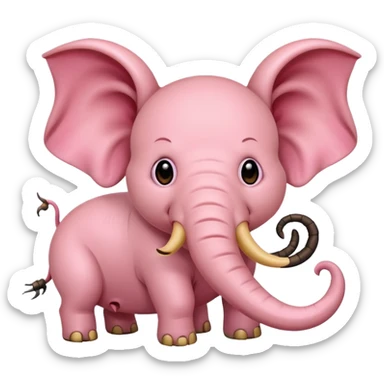 Pig, elephant, scorpion combination animal sticker