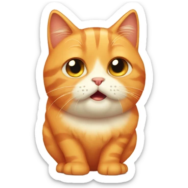 orange cute cat cry sad tear sticker