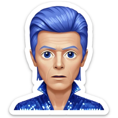 David Bowie with periwinkle sequin outfit sticker