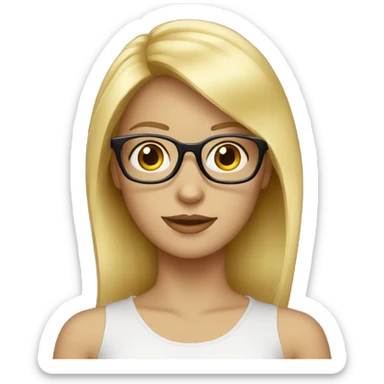 Fille blonde, lunette fine sticker