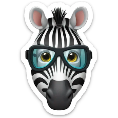 Zebra wearing snorkeling mask sticker