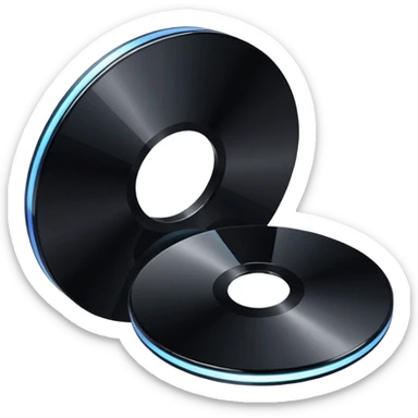 two black computer disk sticker