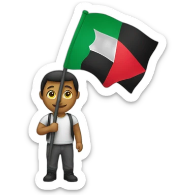 Holding Palestine flag sticker