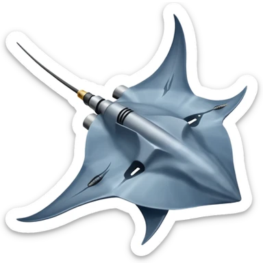 stingray with long stinger viewed from above sticker