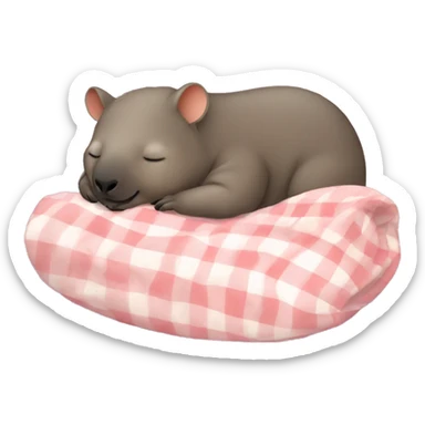Wombat sleeping in bed  sticker