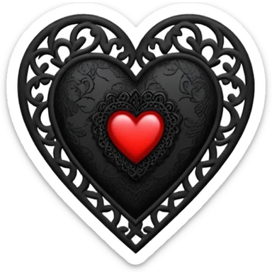 gothic heart with black lace sticker