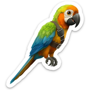 pirate and parrot sticker