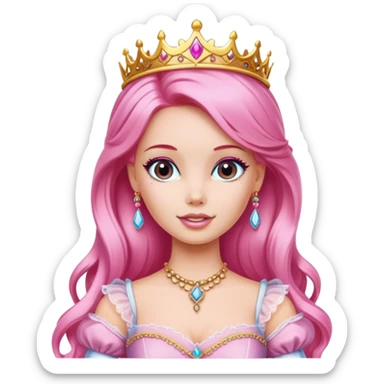 Pink renaissance princess Barbie  sticker