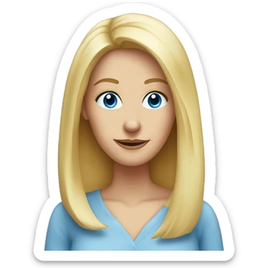 Mature women,Thin long nose,blonde long hair blue eyes girl thumbs  sticker