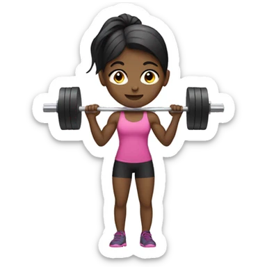 Girl weight lifter sticker