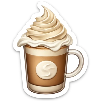 Cozy beige Coffee with whipped cream  sticker