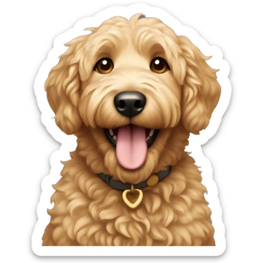 golden doodle dog smiling sticker