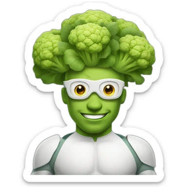 cauliflower super heros sticker