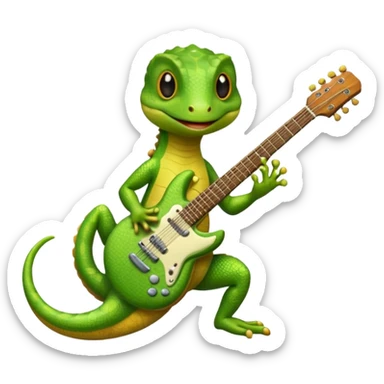 Gecko playing guitar  sticker