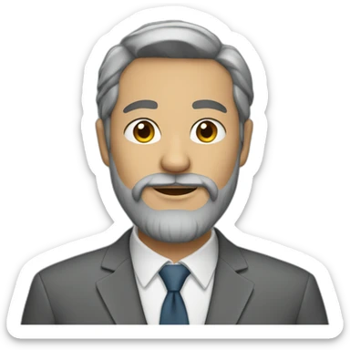man with beard and gray suit sticker