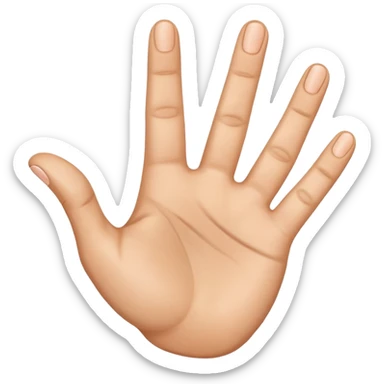 hand emoji, palm out, thumb bent in, four fingers extended, number 4 sticker