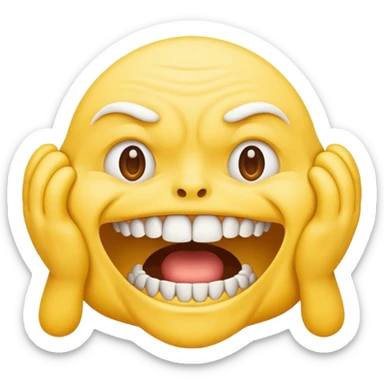 realistic grinding teeth emoji sticker