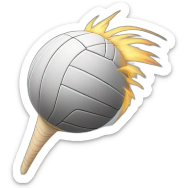 Volleyball spike over the net sticker