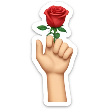 emoji hand a rose sticker