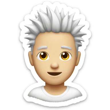 White Kid with right spiked sided hair  sticker
