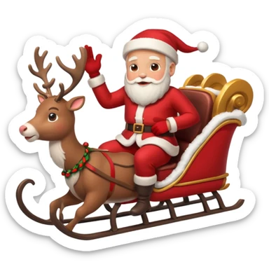Santa Claus on a sleigh sticker
