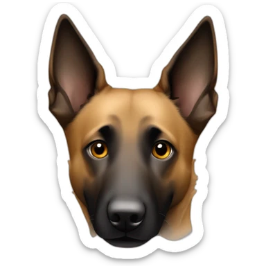 Dutch Shepherd dog, honey brown in forhead eyes area sticker