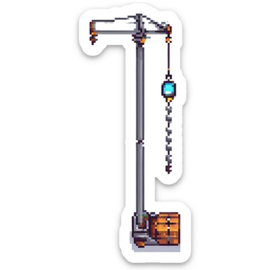 crane lifting a steel beam pixel art sticker