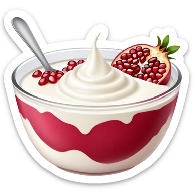 yogurt with pomegranate on top sticker