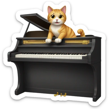 Cat playing piano  sticker