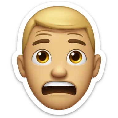 An classic emoji with a scared or nervous expression, arched eyes tilted inward, and hands gripping the face in a gesture of anxiety. A black background with dynamic effects adding depth, emphasizing the intense and captivating emotion sticker