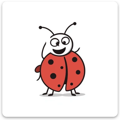 laughing red bug with black points sticker
