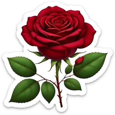 Dark Red rose sticker