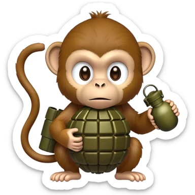 monkey with a grenade sticker