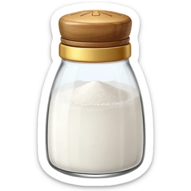 a full salt shaker with "salt" on it sticker