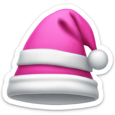 Pink santa claus hat sticker