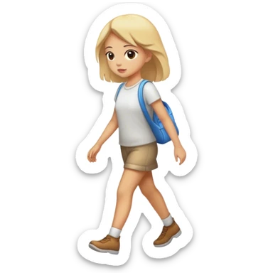 Girl walking away nor facing  sticker