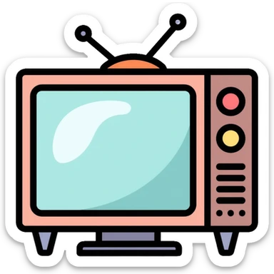Television and computer screen together sticker