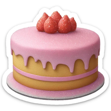 Realistic cake with glitter sticker