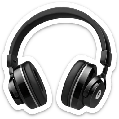 music headphones over ears sticker
