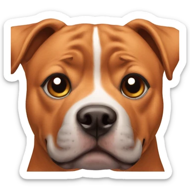 Red Staffordshire bull terrier face sticker