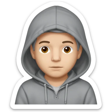 Moreno greñudo con capucha sticker