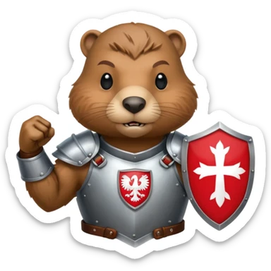 polish husaria miliatry unit but its a beaver, make him with a face like is the best fighter of all times with polish flag logo, not the whole body only the tors sticker