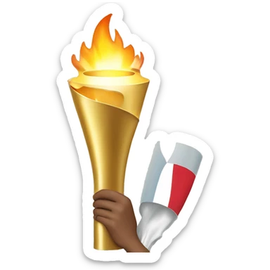 olympic torch with holded by an athelt sticker