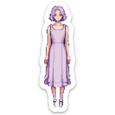 very pale almost white lavender rosy dress sticker