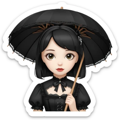 Gothic Lolita girl sticker