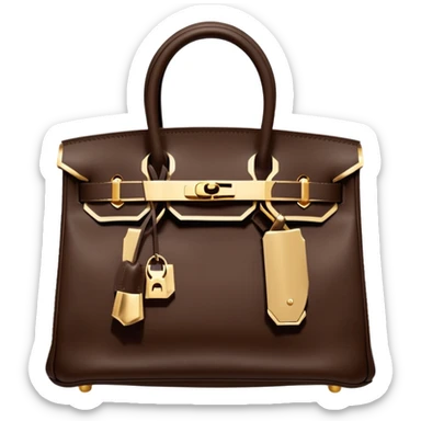 hermes birkin deep chocolate brown color bag sticker